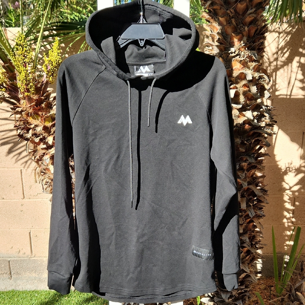 Mentality Womens Small Black Pullover Hoodie with Small White Logo